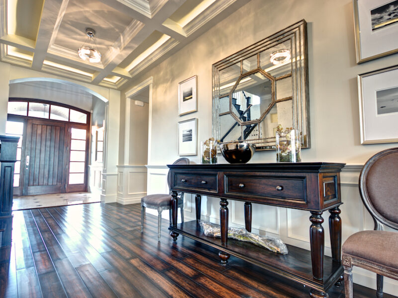 grand entrance, bright airy welcoming entryway, timeless style, foyer, gallery space, Maxine Whitehead design